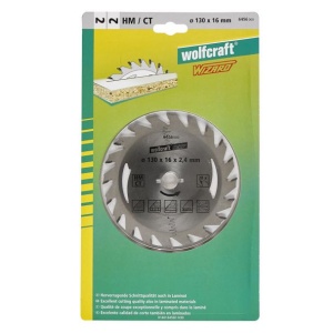 Panza pentru fierastrau circular Wolfcraft 6456000, diametru 130 mm, diametru interior disc 16 mm, latime taiere 2.4 mm, 20 dinti, seria argintie. - Img 2