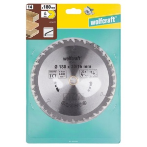 Panza pentru fierastrau circular Wolfcraft 6734000, diametru 180 mm, diametru interior disc 20 mm, latime taiere 2.4 mm, 22 dinti, seria maro. - Img 2