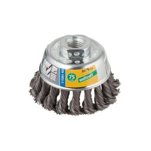 Perie Wolfcraft 8476000, tip oala, D 75 mm, pentru polizoare unghiulare, sarma rasucita, filet M14
