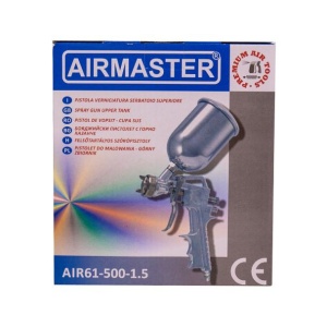 Pistol de vopsit, cupa sus, 0.5 l, duza 1.5 mm, Airmaster AIR61-500-1.5 - Img 4