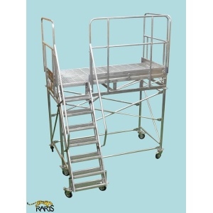 Platforma mobila RARIS, aluminiu, cu podina extinsa, la 60°, Gmax = 400 kg, tip P2M60 - Img 1