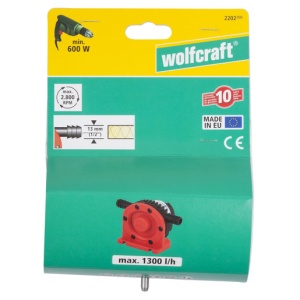Pompa autoamorsanta Wolfcraft 2202000, cu carcasa din plastic, compatibila cu masina de gaurit, debit 1300 l/h - Img 3