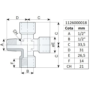Racord cruce filet ext.-int. 1/2", tip 253/4 - Img 4