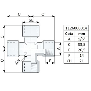 Racord cruce filet interior 1/2", tip 250/4 - Img 2