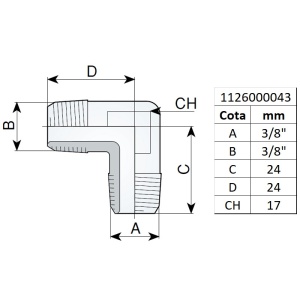 Racord tip "L" filet exterior 3/8", tip 266/3 - Img 2