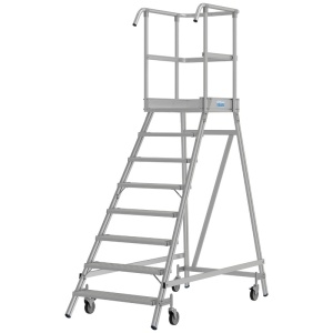 Scara cu podest mobila, cu trepte pe o parte (8 trepte) - Img 4