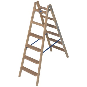 Scara de lemn cu trepte late, 2x6 trepte - Img 1