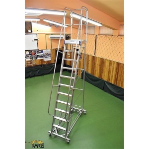 Scara mobila cu platforma, din aluminiu, la 70 grade, cu maneta, produs RARIS, tip SPLR70 - Img 8
