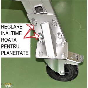 Scara mobila cu platforma, din aluminiu, la 70 grade, roti cu frana, produs RARIS - tip SPL70 - Img 7