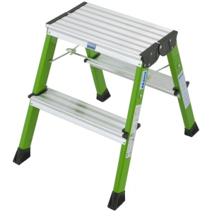Scara mobila Monto Rolly verde dubla 2x2 trepte, cu roti retractabile automat - Img 1