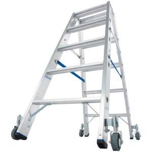 Scara Stabilo dubla 2x5, trepte cu roti - Img 2