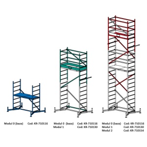 Schela Climtec 0,6 x 1.5m, aluminiu, inaltime lucru 3m, modul 0 (baza) - Img 7