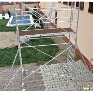 Schele , profesionale, mobile, din aluminiu, cu suprafata podina 2,5x0,7m, Hlucrumax: 4,3-14.3m, tip U2.5 - Img 7