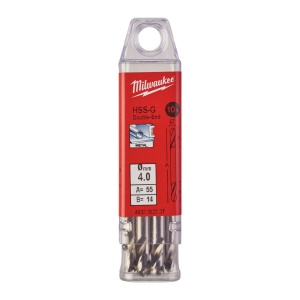 Set 10 burghie HSS Ground pentru metal cu două vârfuri MILWAUKEE Ø 4x14x55 mm - Img 3