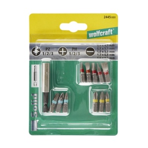 Set 12 piese biti Wolfcraft, Hex 1/4" - Img 6