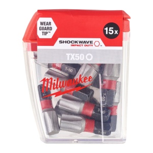Set 15 buc cap surubelnita Torx (TX) TX 50 x 25 mm Milwaukee SHOCKWAVE - Img 2