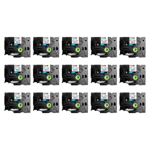 Set 15 Etichete SG compatibile Brother TZe-231 12mm x 8m negru alb Sanco Grup SG