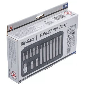 Set 15 varfuri Torx + adaptor 1/2" T20-T55 - Img 3