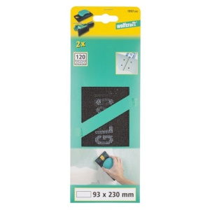 Set 2 foi abrazive Wolfcraft 1997000, pentru paci din gips carton, lemn si vopsea , Gr. A120, 93x230 mm - Img 3