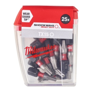 Set 25 buc cap surubelnita Torx (TX) TX15 x 25 mm Milwaukee SHOCKWAVE - Img 2