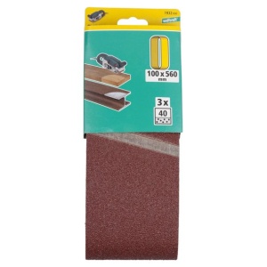 Set 3 benzi de slefuit Wolfcraft 1932000, pentru lemn si metale, Gr. A40, 100x560 mm - Img 2