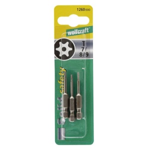 Set 3 biti siguranta Wolfcraft 1260000, TX7-8-9, lungime 50 mm, prindere E63 - Img 5