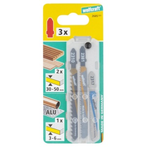 Set 3 panze pentru fierastrau pendular HCS, pentru incepatori Wolfcraft 2685000, prindere in T, adancime taieri: 30 / 50 / 3 - 6 mm - Img 2
