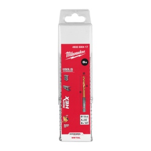 Set 5 burghie Milwaukee HSS-G TIN RED HEX, 12mm - Img 5