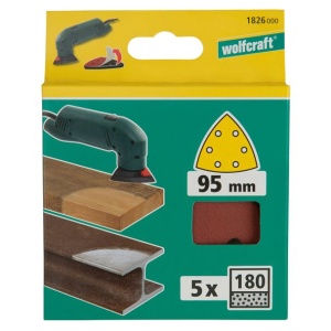 Set 5 foi abrazive autoadezive delta Wolfcraft 1826000, Gr. 180, 95 mm - Img 2