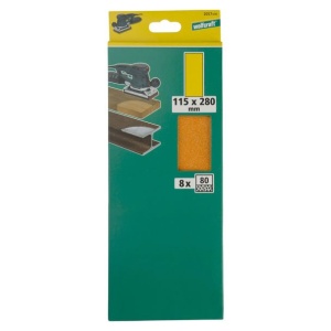Set 8 foi abrazive Wolfcraft 2057000, pentru lemn si metale, Gr. A80, 115x280 mm - Img 2