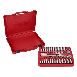 Set antrenor cu clichet ⅜″ Milwaukee + set chei tubulare metric și imperial 6-19 mm si 1/4"-5/16" (56buc ) - Img 14