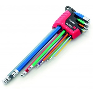 Set chei imbus cromate cu bila, fluorescente, suport ErgoStar, WIHA, 9 piese, 1,5-10 mm - Img 3