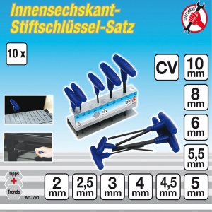 Set chei imbus maner T, 10 buc. 2 - 10 mm - Img 3