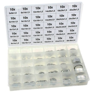 Set inele de etansare din aluminiu, pentru buson golire ulei, 300 buc., metrice - Img 2