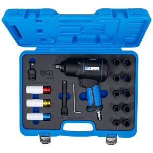 Set masina de insurubat cu impact pneumatica profesionala BGS, cu 16 accesorii, 1/2", max. 1200 Nm, reversibila - Img 4