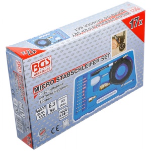 Set polizor drept (biax) BGS cu 17 accesorii, 54000 rot/min, 130 mm, prindere (penseta) 3 mm - Img 5