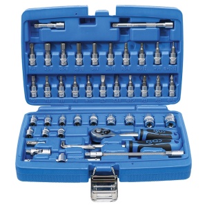 Trusa 46 piese chei 1/4" + varfuri, INCH - Img 1