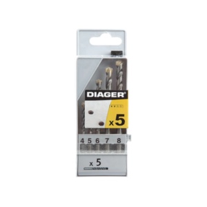 Trusa 5 piese burghie Diager cu coada cilindrica pentru masini electrice cu acumulatori 5 piese 4-8mm