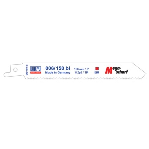 006/150 BI Panza Bi-Metal pentru fierastrau sabie pentru neferoase, otel si lemn cu cuie / 5 bucati, DIM 150 x 19 x 0.9 mm