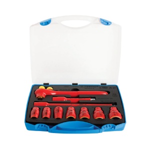 190VDE6P10 Set capete chei tubulare izolate la 1000 V in cutie de plastic 13 - 27 / 10 piese - 621646