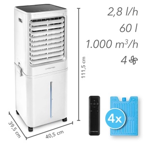 Aircooler - Racitor de aer portabil, umidificator, Trotec, tip PAE81, alb, 125 W, 1000m³/h, 4 viteze - Img 2
