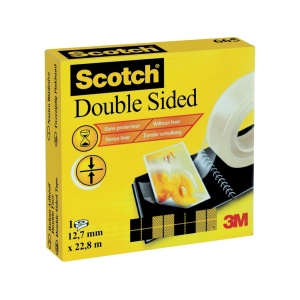 Bandă dublu adezivă 12,7 mm x 22,8 m 3M Scotch