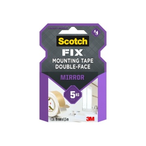 Bandă dublu adezivă montare oglinzi, 19 mm x 1,5 m, 3M Scotch-Fix™