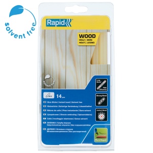 Baton silicon profesional Rapid pentru Lemn, Carton, Pluta, galben, O12mm x 190mm, baza EVA, 14 buc blister 5001420 - Img 2