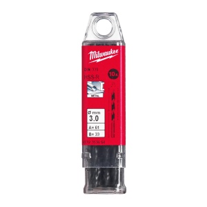 Burghie HSS Roluite pentru metal - DIN 338 - Milwaukee Ø 3x33x61 mm - set 10 buc - Img 2