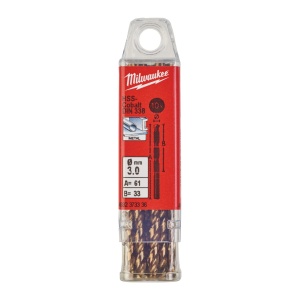 Burghie RED COBALT pentru metal - DIN 338 Milwaukee Ø 3x33x61 mm - set 10 buc - Img 2