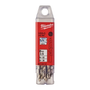 Burghie scurte MILWAUKEE HSS Ground pentru metal - DIN 1897 Ø 3.5x20x52 mm - set 10 buc - Img 2