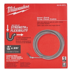 Cablu HH Milwaukee 8 mm x 7.6 m spiral, pivot bulb auger - Img 2