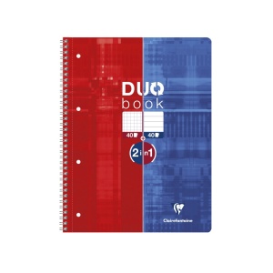 Caiet A4+ Duo, reversibil, cu spirală, 80 file, Clairefontaine