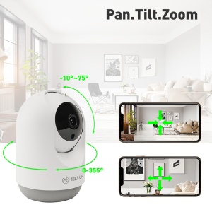 Cameră Interior WiFi Tellur Smart, 3MP, UltraHD, Autotracking, PTZ, Alb - Img 5